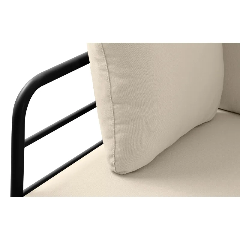 Lauko sofa RAMBI 3, juoda/kreminė, 225x80x80 cm