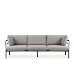 Lauko sofa RAMBI 3, juoda/pilka, 225x80x80 cm