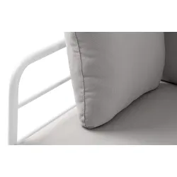 Kampinė lauko sofa RAMBI, balta/pilka, 304x229x80 cm