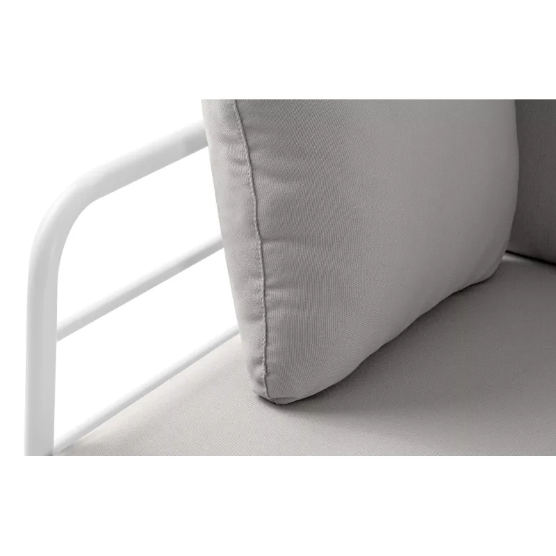 Kampinė lauko sofa RAMBI, balta/pilka, 304x229x80 cm