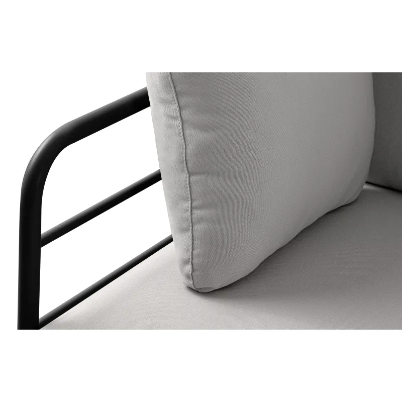 Kampinė lauko sofa RAMBI, juoda/pilka, 304x229x80 cm