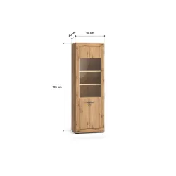 Aukšta vitrina DORO, 65x40x195 cm
