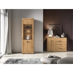 Aukšta vitrina DORO, 65x40x195 cm