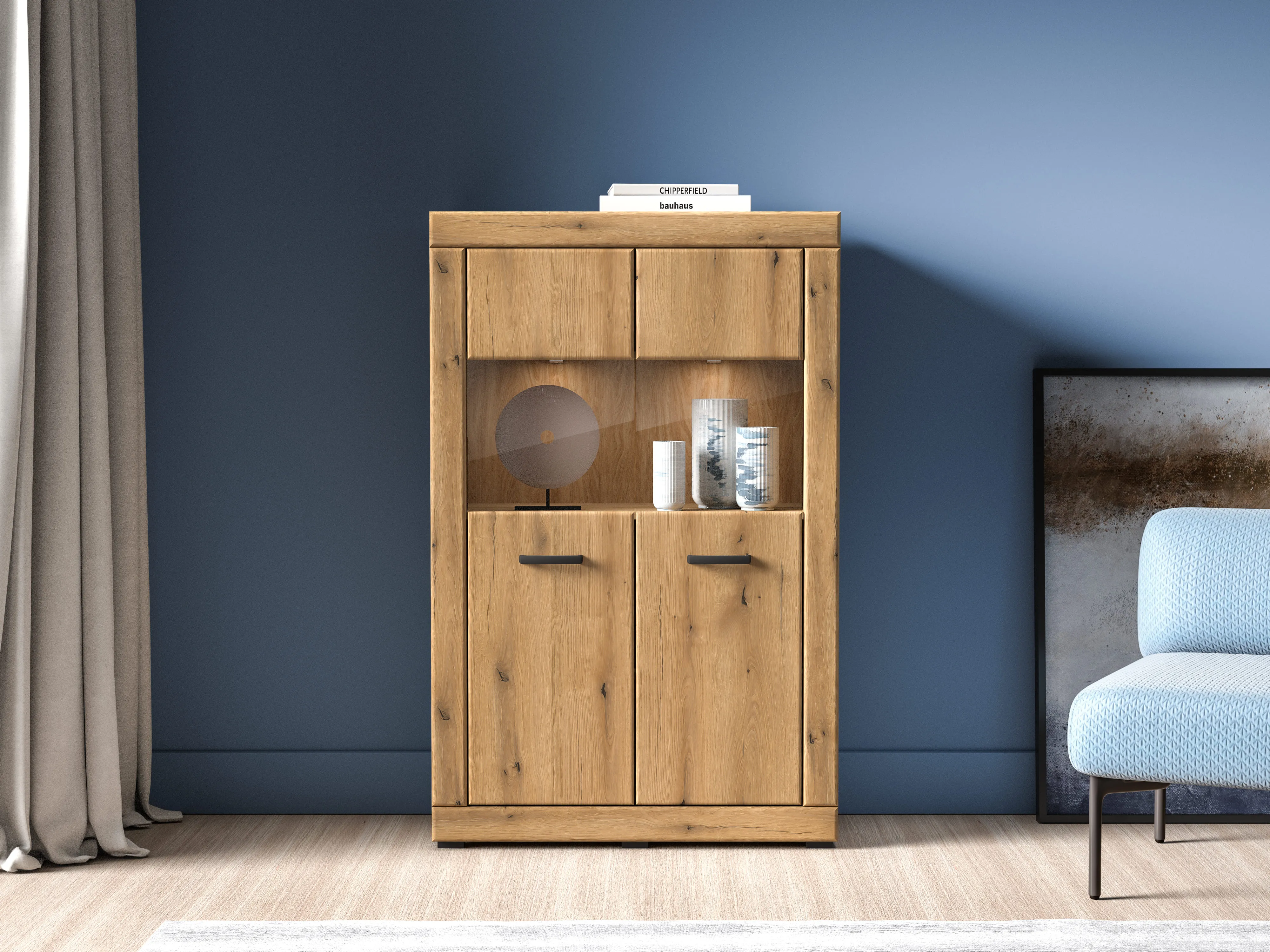 Plati vitrina DORO, 92x40x144 cm