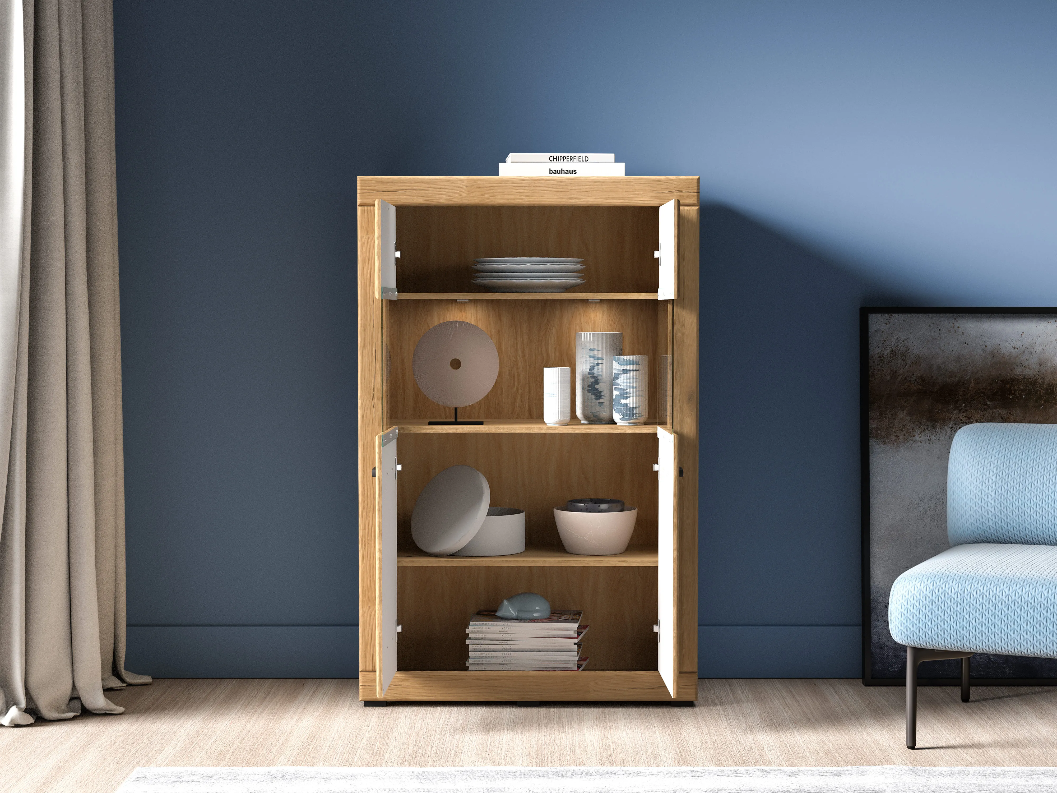 Plati vitrina DORO, 92x40x144 cm