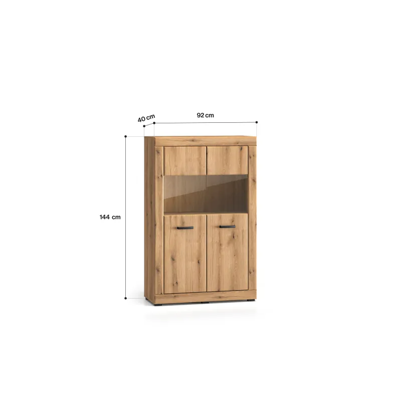 Plati vitrina DORO, 92x40x144 cm