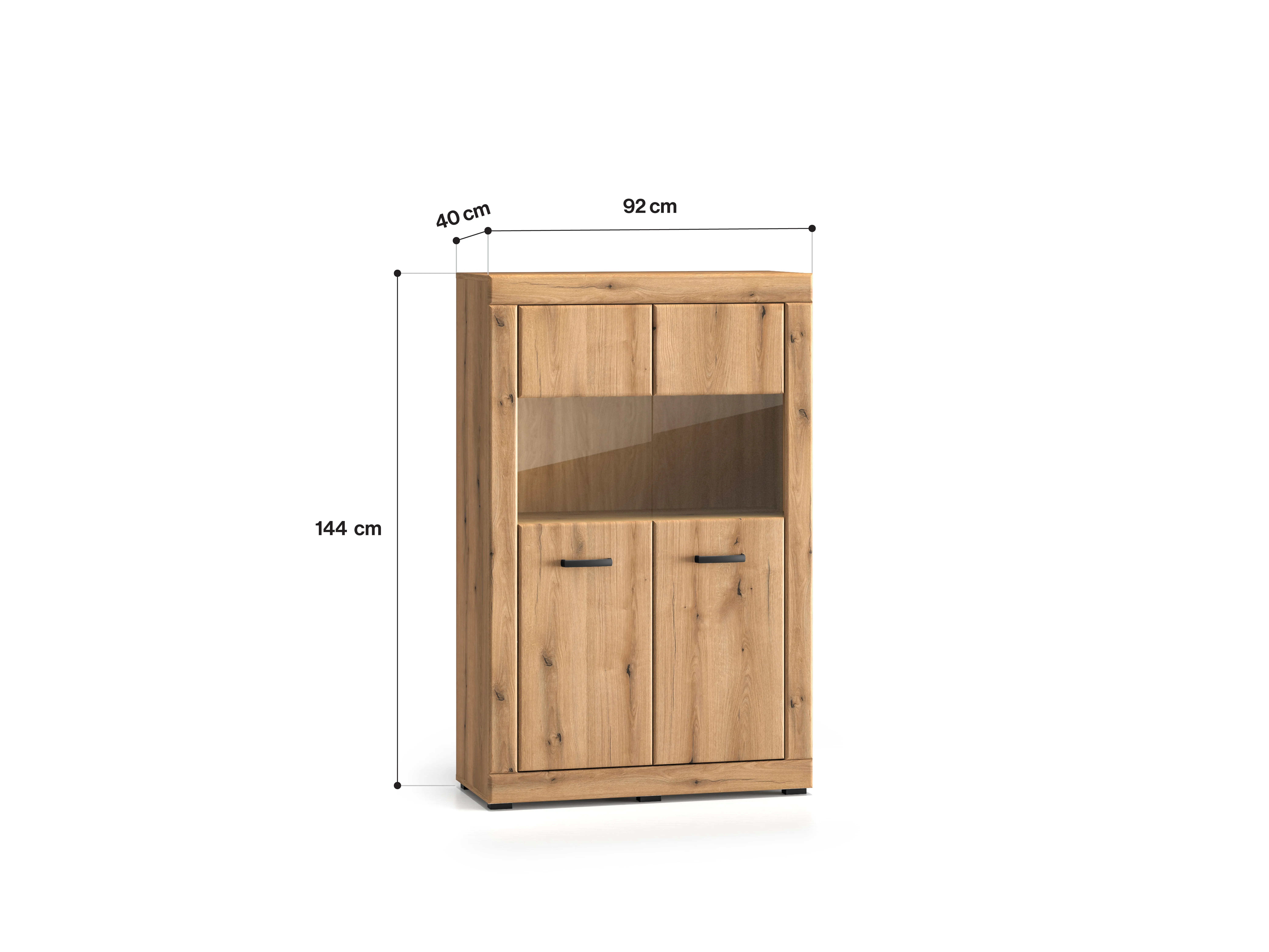 Plati vitrina DORO, 92x40x144 cm
