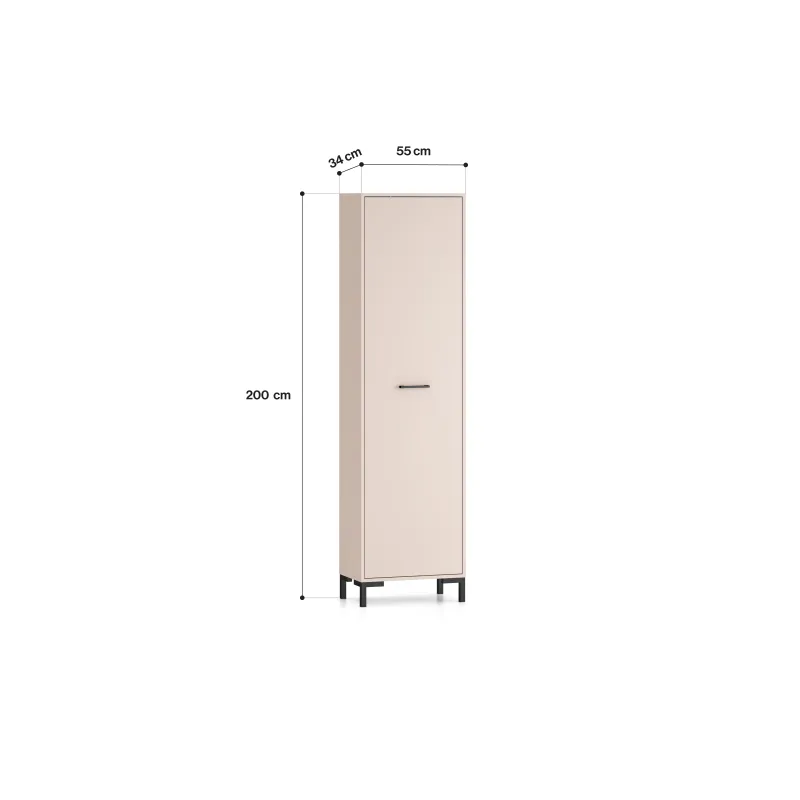 Viendurė prieškambario spinta OIVEA, 55x34x200 cm