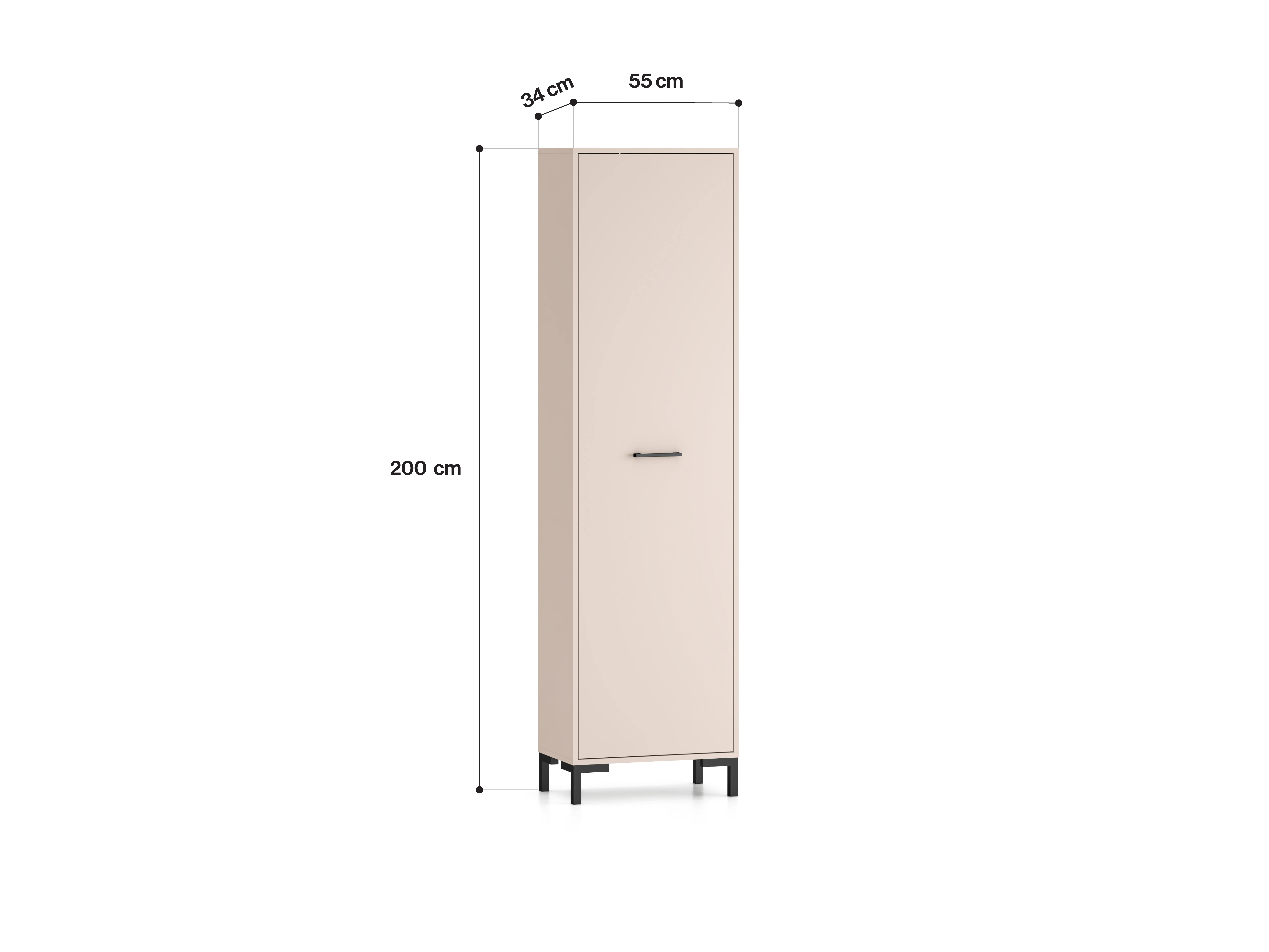 Viendurė prieškambario spinta OIVEA, 55x34x200 cm
