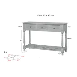 Konsolė 80 LIVORNO, juoda, 120x40x80 cm