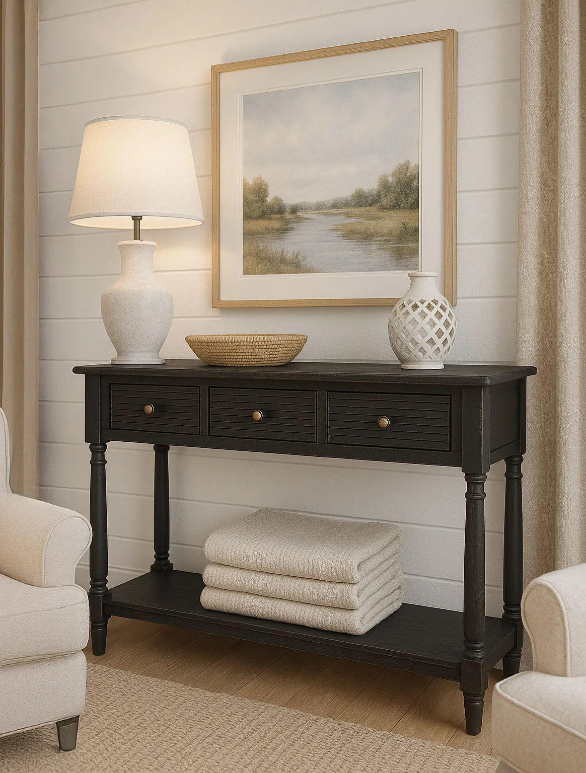 Konsolė 80 LIVORNO, juoda, 120x40x80 cm