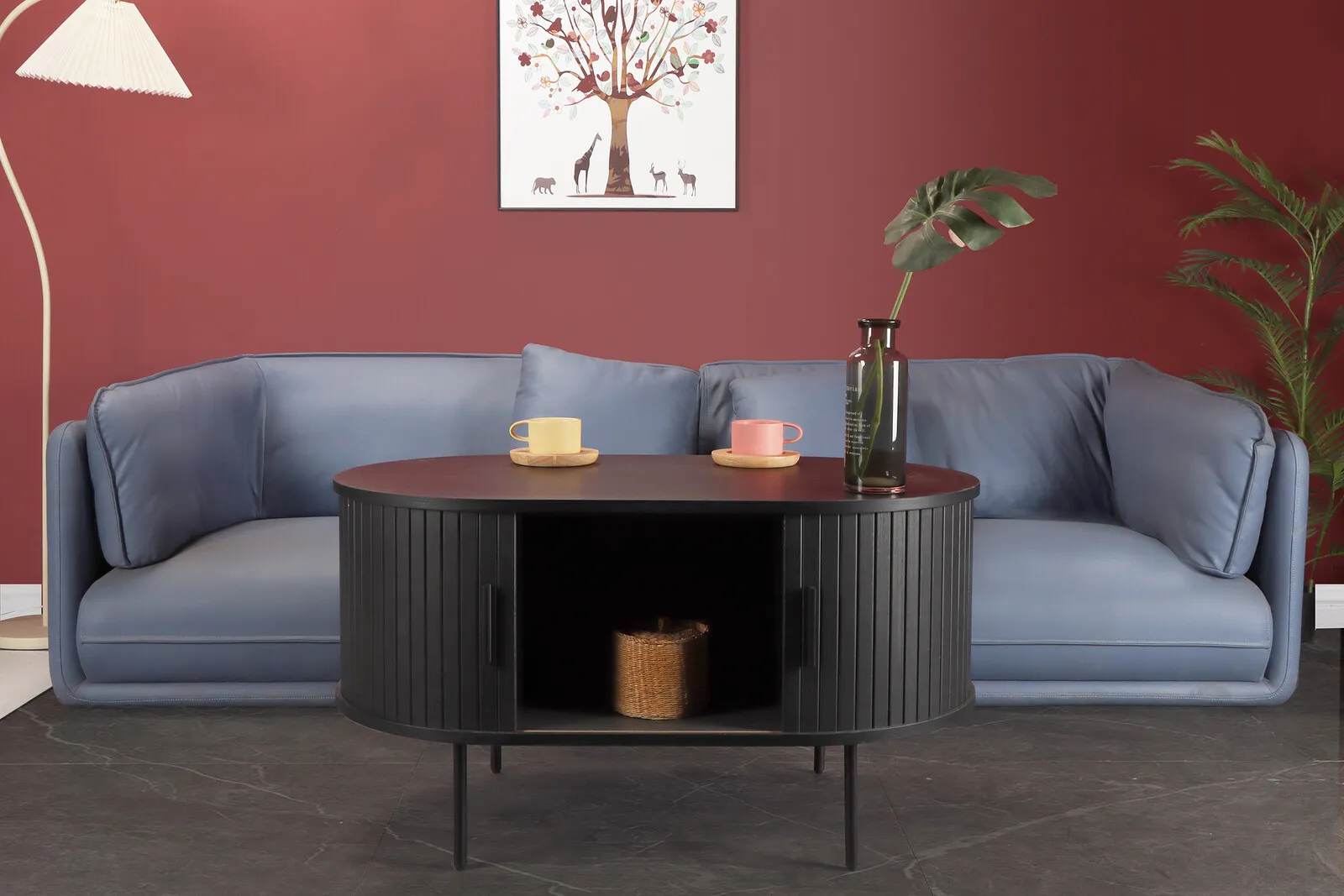 Žurnalinis staliukas SF320, juodas, 100x60x55 cm