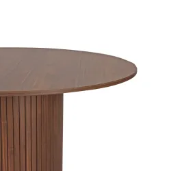 Apvalus valgomojo stalas SF320, riešutmedžio, 120x120x75 cm