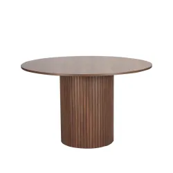 Apvalus valgomojo stalas SF320, riešutmedžio, 120x120x75 cm
