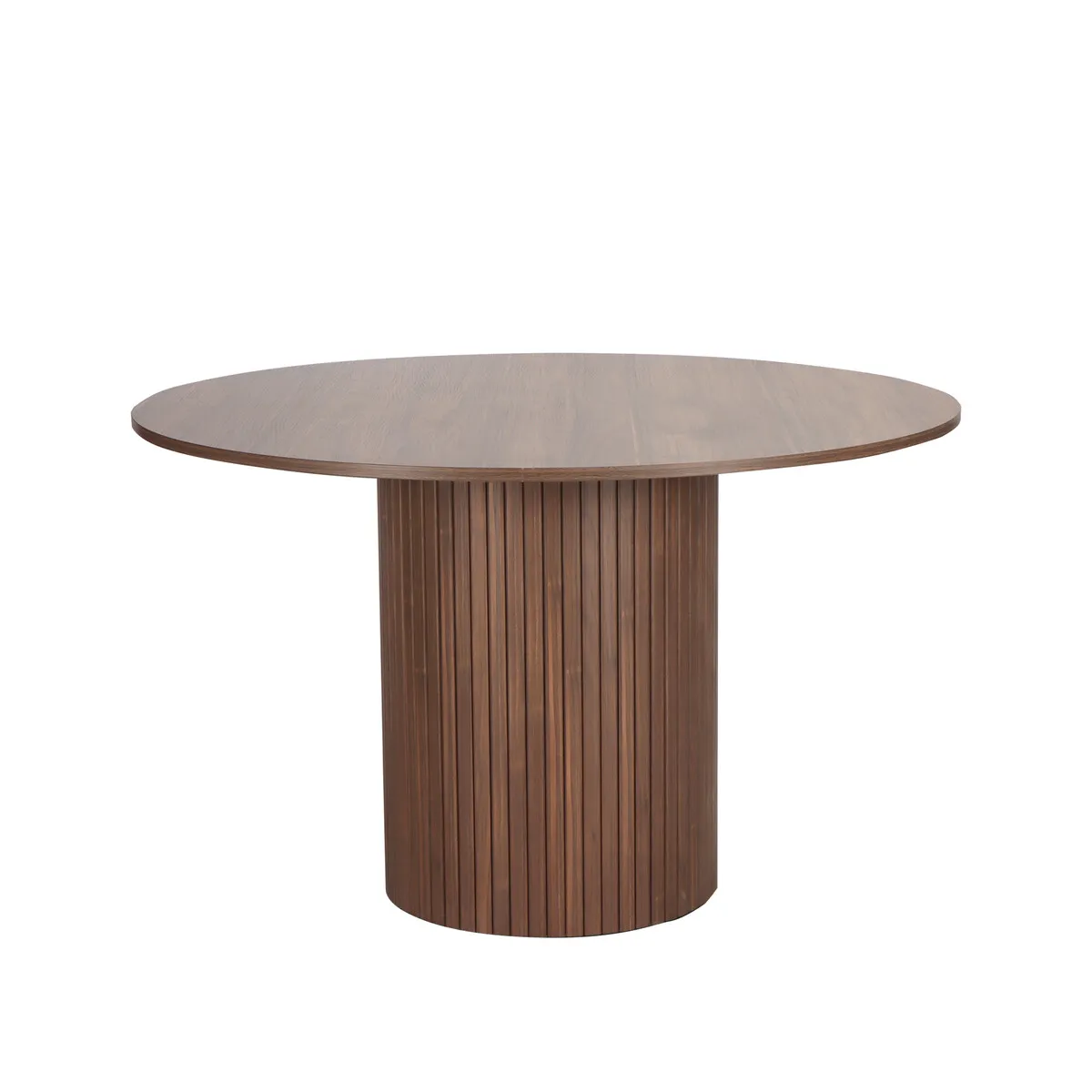 Apvalus valgomojo stalas SF320, riešutmedžio, 120x120x75 cm