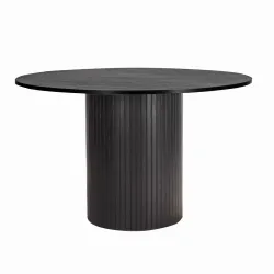 Apvalus valgomojo stalas SF320, juodas, 120x120x75 cm