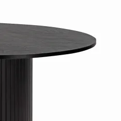 Apvalus valgomojo stalas SF320, juodas, 120x120x75 cm