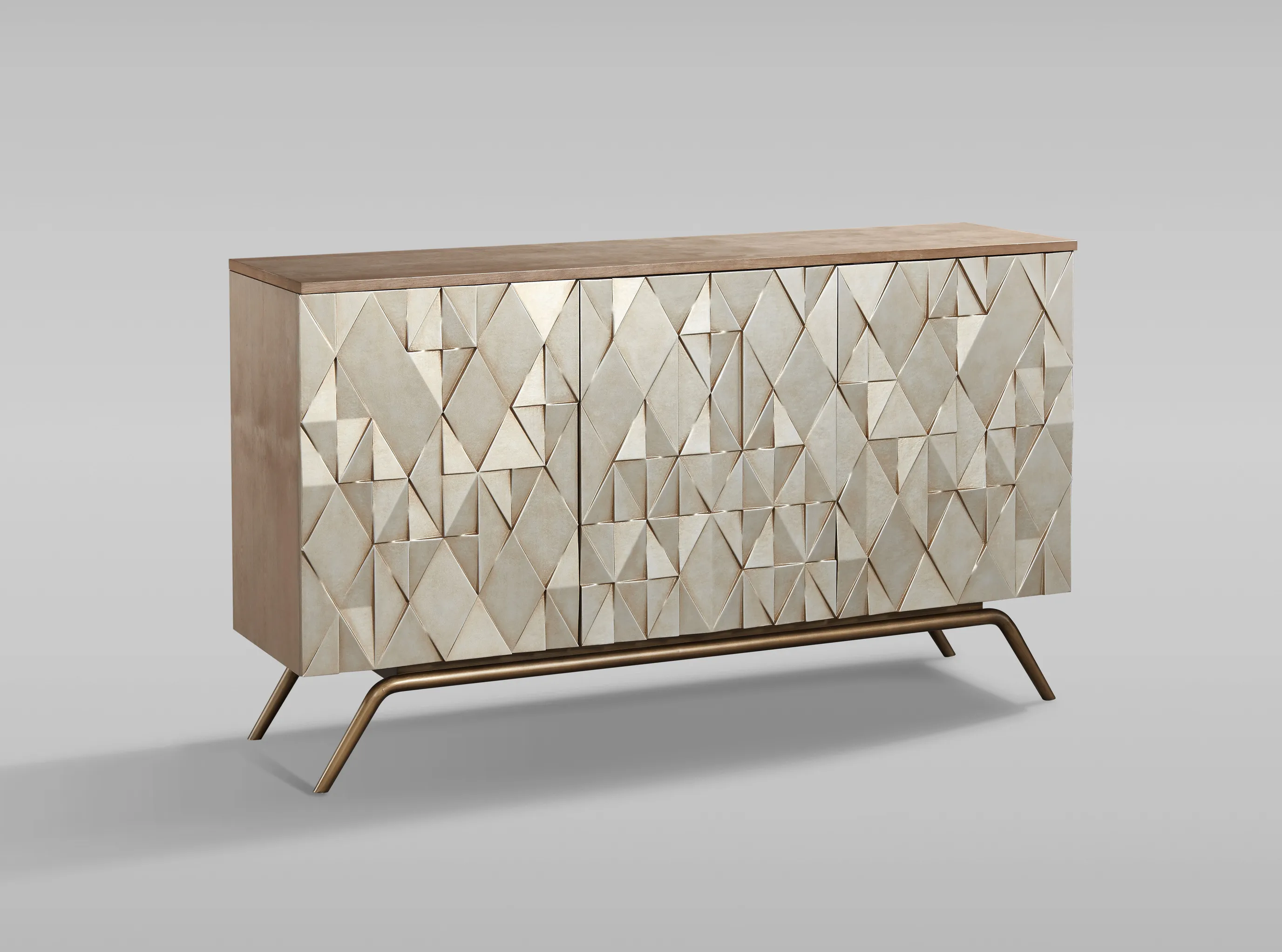 Spintelė STILI 3, aukso, 150x40x86 cm