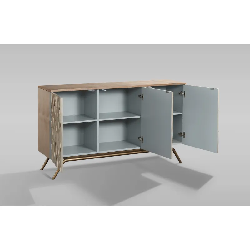 Spintelė STILI 3, aukso, 150x40x86 cm