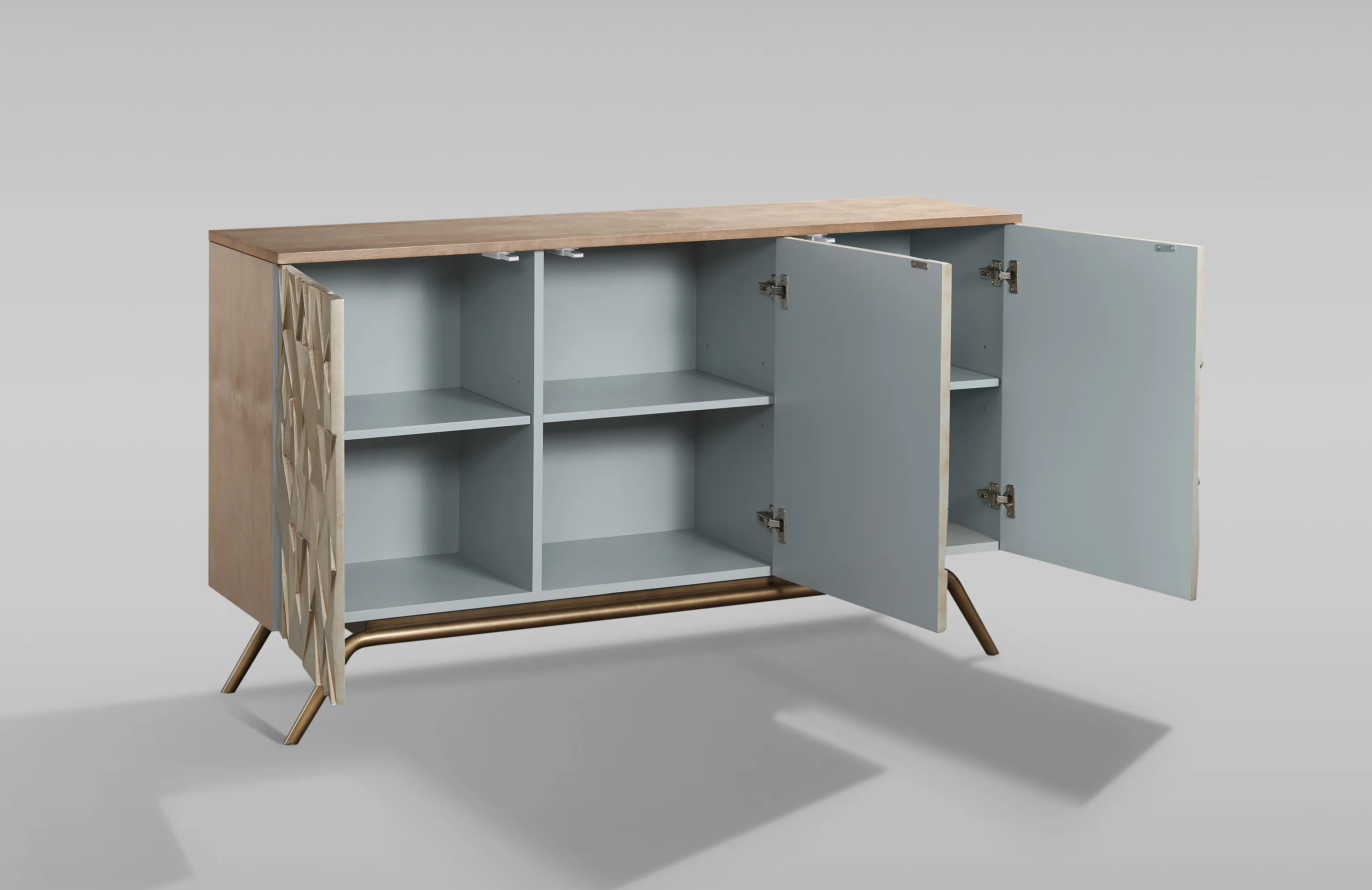 Spintelė STILI 3, aukso, 150x40x86 cm