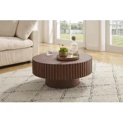 Žurnalinis staliukas SF868, riešutmedžio, 80x80x34 cm