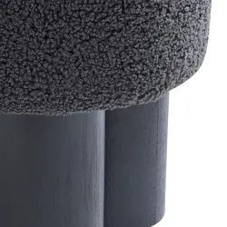 Pufas SF745, juodas/pilkas, 50x50x49 cm