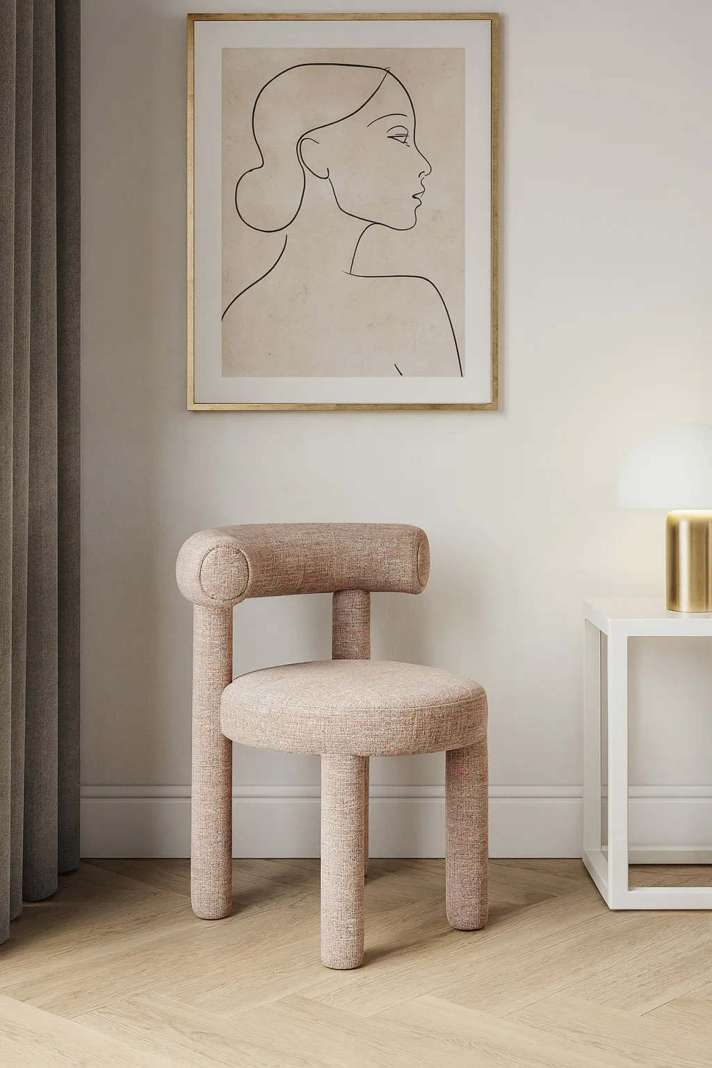 Minkšta kėdė LEITH, rožinė, 62x58x80 cm