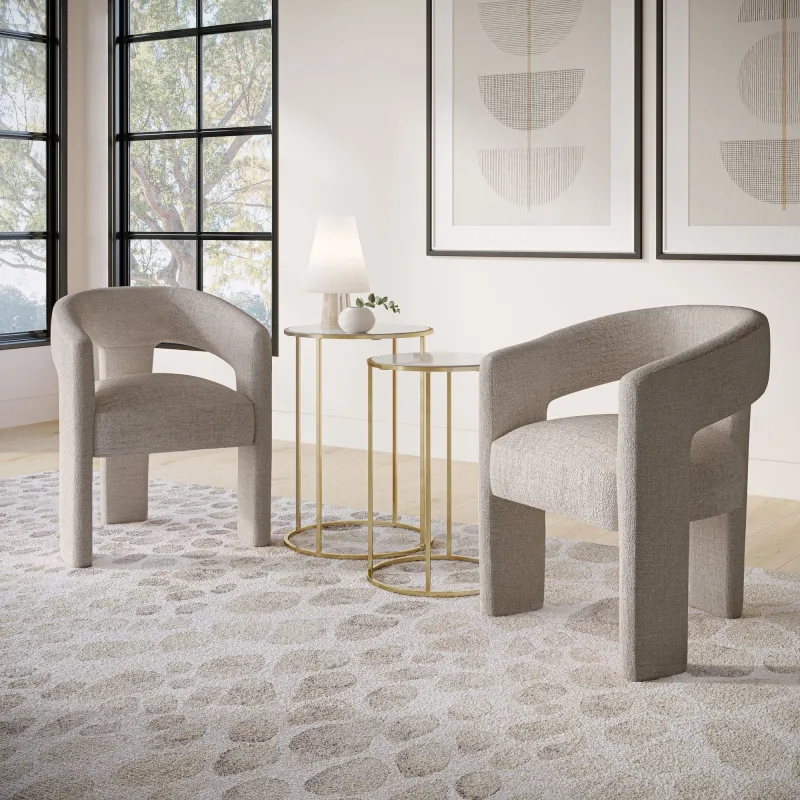 Minkšta kėdė LEITH, taupe, 62x58x75 cm