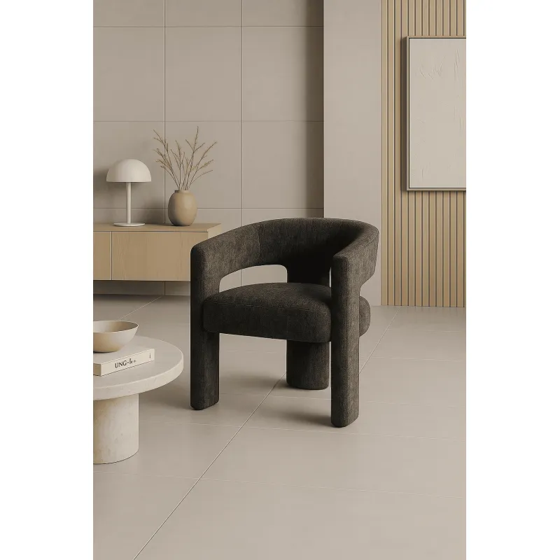 Minkšta kėdė LEITH, black, 62x58x75 cm