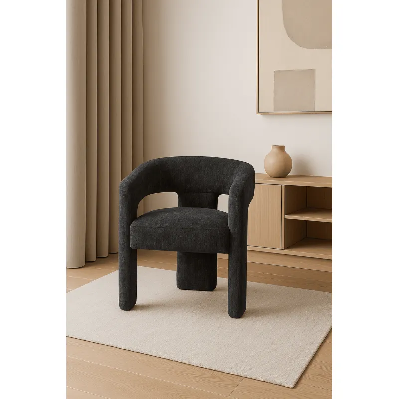 Minkšta kėdė LEITH, black, 62x58x75 cm