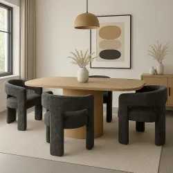 Minkšta kėdė LEITH, black, 62x58x75 cm