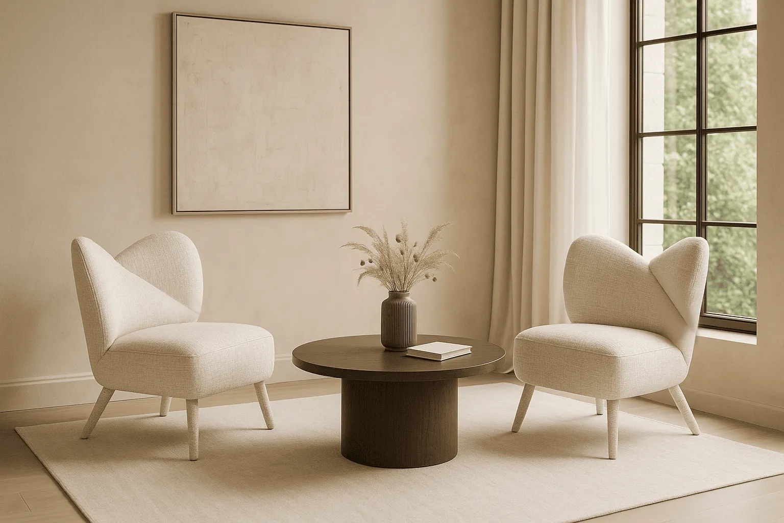 Fotelis LEITH, beige, 76x81x86 cm