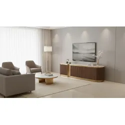 TV spintelė STILI, riešutmedžio, 200x40x50 cm