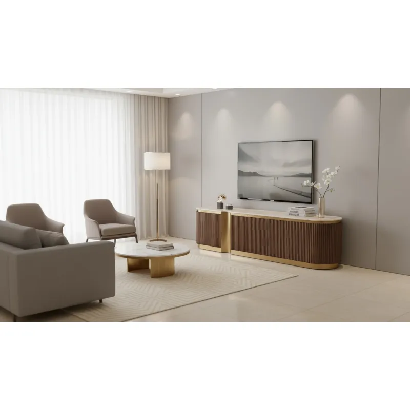 TV spintelė STILI, riešutmedžio, 200x40x50 cm
