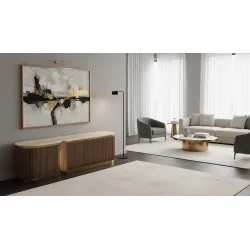 TV spintelė STILI, riešutmedžio, 200x40x50 cm