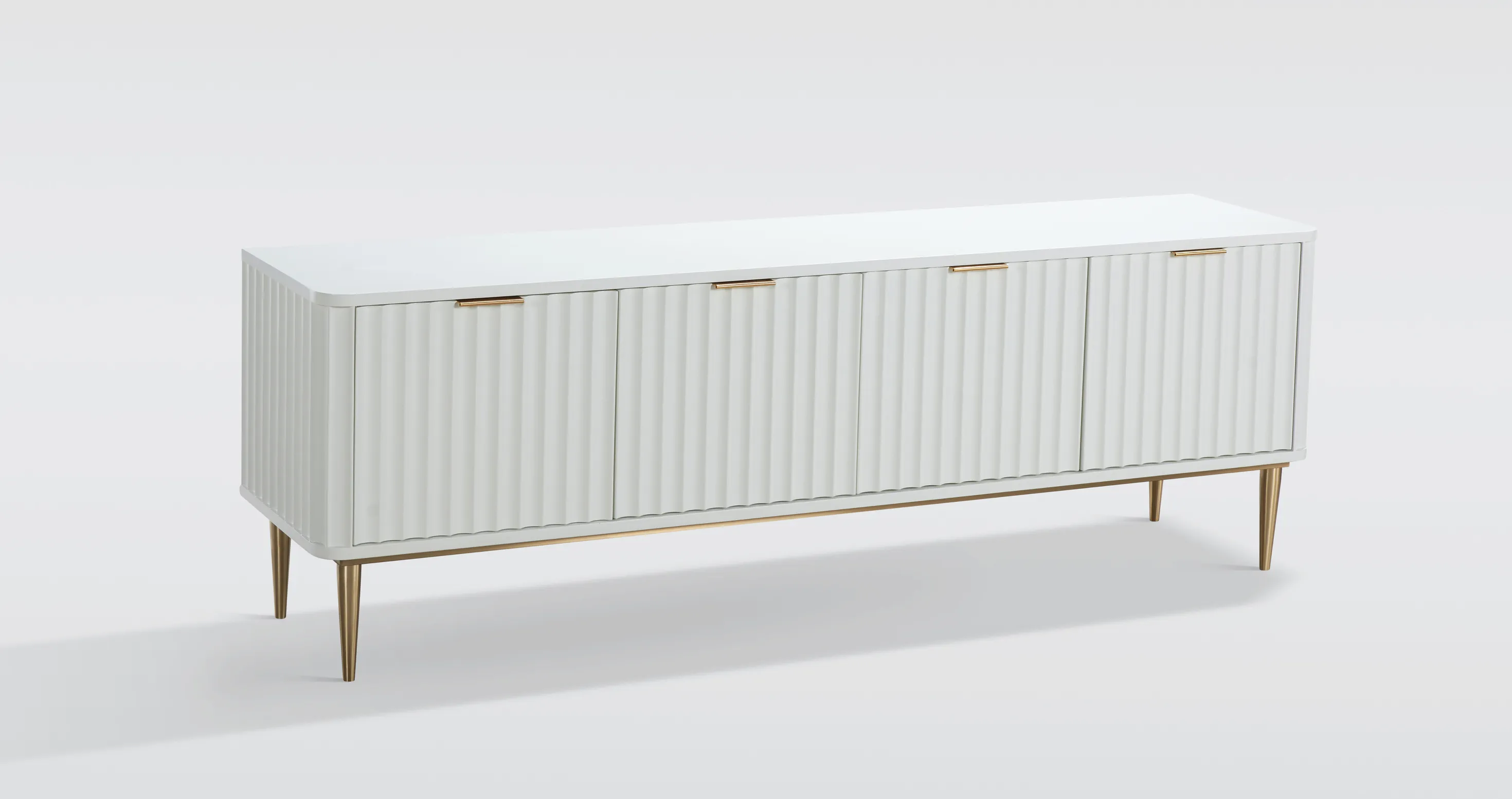 TV spintelė STILI, balta-ecru, 200x40x55 cm