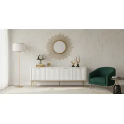 TV spintelė STILI, balta-ecru, 200x40x55 cm