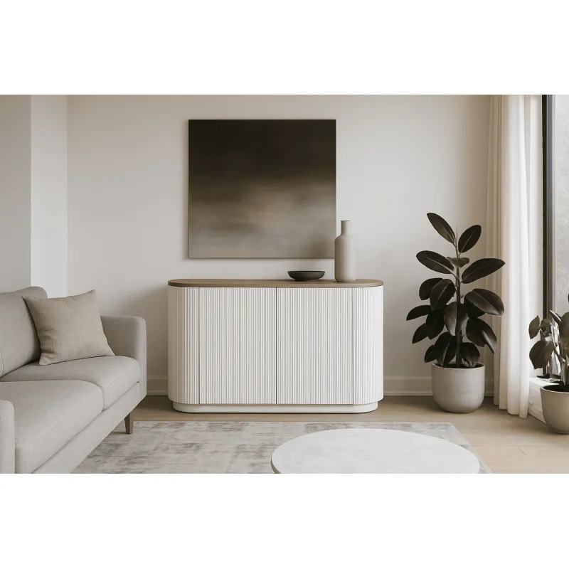 Spintelė STILI, balta-ecru, 120x40x86 cm