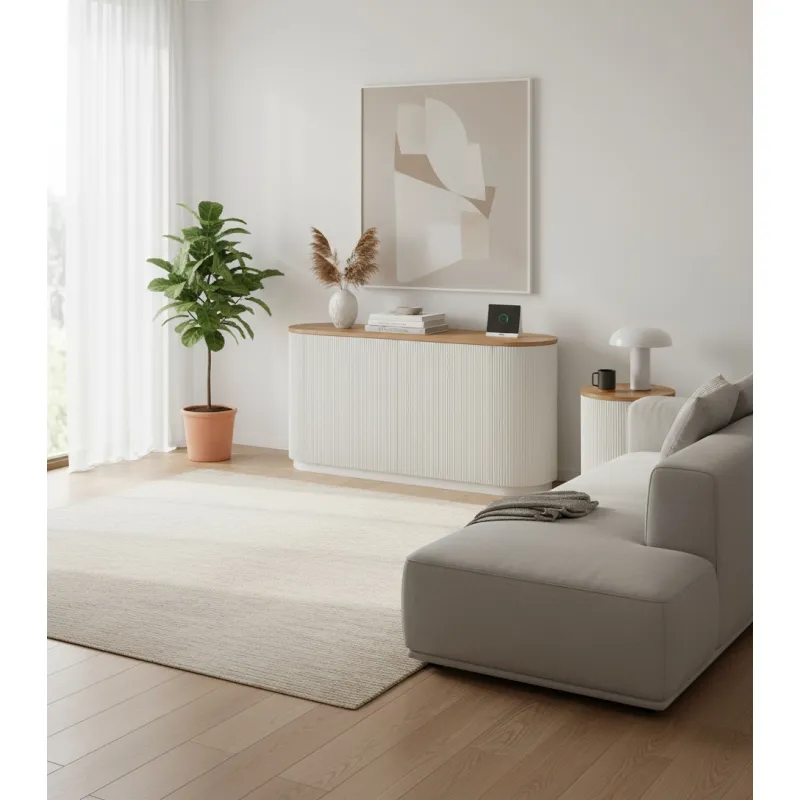 Spintelė STILI, balta-ecru, 120x40x86 cm