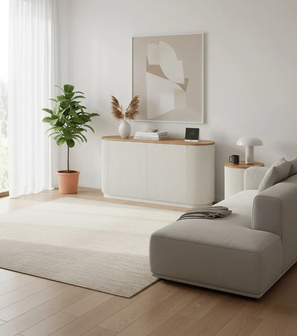Spintelė STILI, balta-ecru, 120x40x86 cm