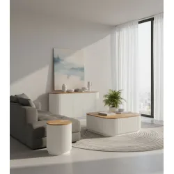 Spintelė STILI, balta-ecru, 120x40x86 cm