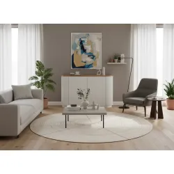 Spintelė STILI, balta-ecru, 120x40x86 cm