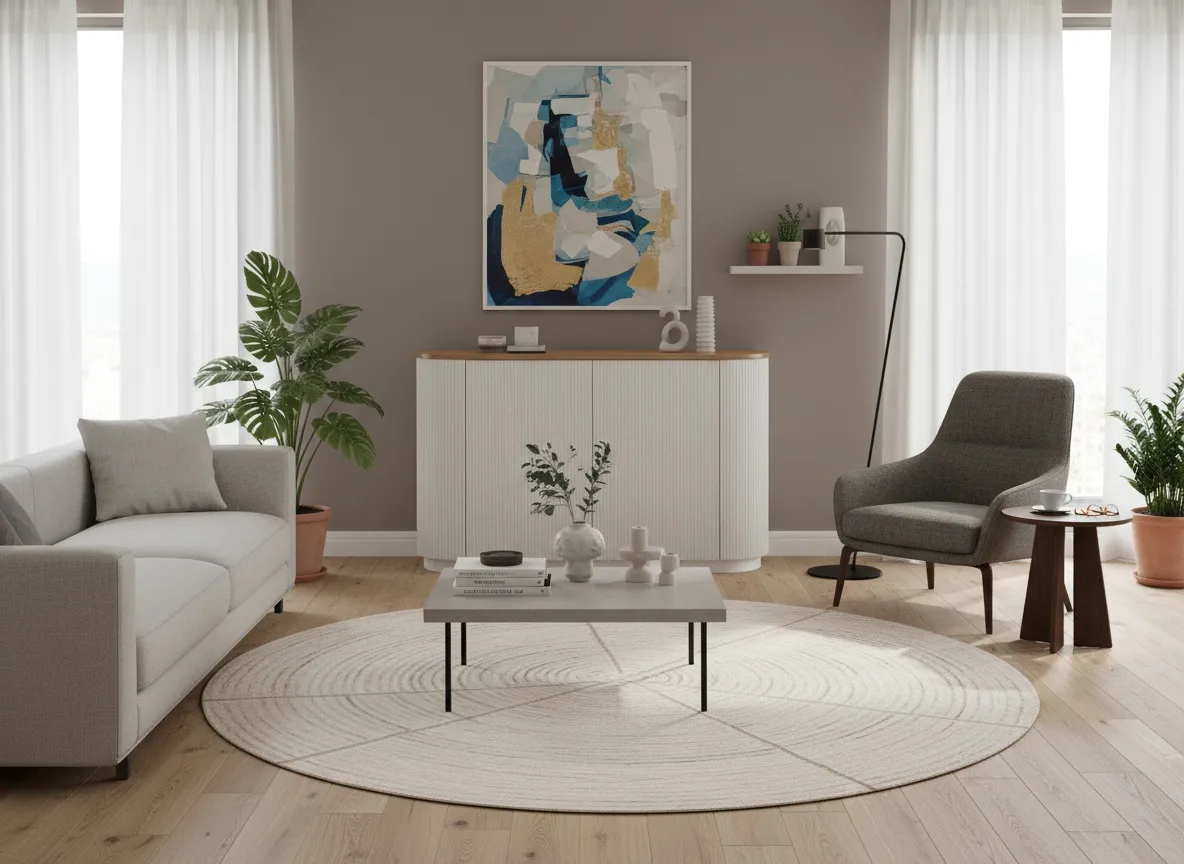 Spintelė STILI, balta-ecru, 120x40x86 cm