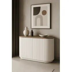 Spintelė STILI, balta-ecru, 120x40x86 cm
