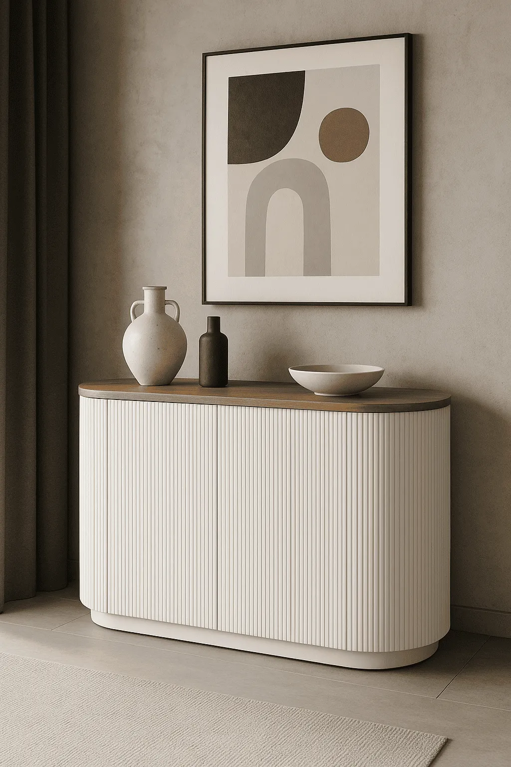 Spintelė STILI, balta-ecru, 120x40x86 cm