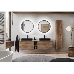 Pakabinama vonios spintelė su praustuvais 826D SANTA OAK