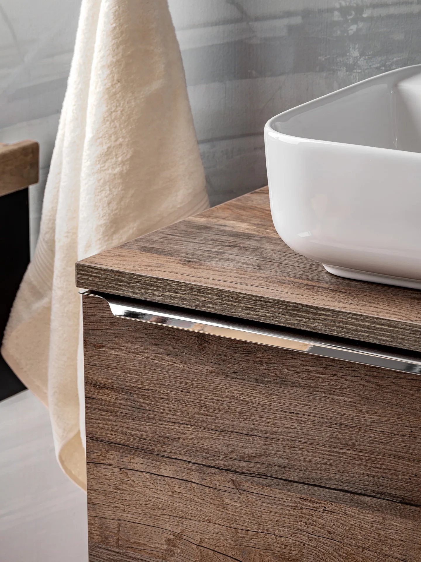 Pakabinama vonios spintelė su praustuvais 828D SANTA OAK