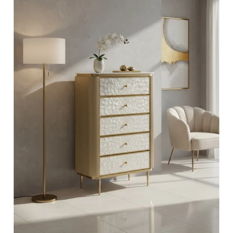 Komoda STILI, aukso, 80x40x120 cm