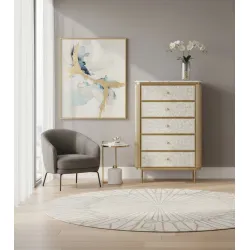 Komoda STILI, aukso, 80x40x120 cm