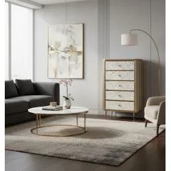 Komoda STILI, aukso, 80x40x120 cm